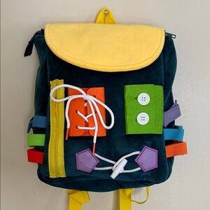 BUSY BOARD LEARNING BACKPACK for TODDLERS by White Dolphin Toys